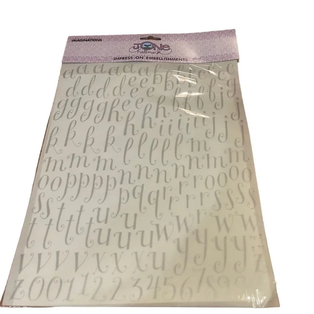💕 Creative Imaginations Silver Alphabet Rub On Stickers lowercase